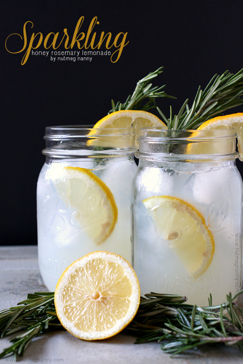 sparkling honey rosemary lemonade | nutmeg nanny